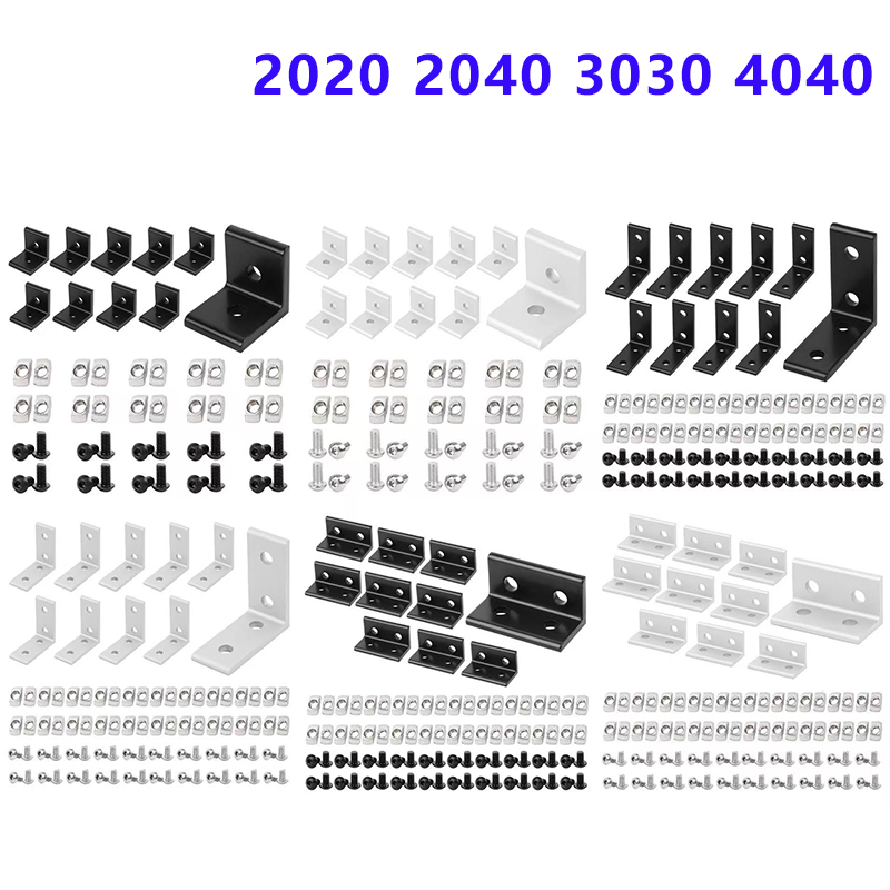 Aluminum T-Slot Profile - 10 peças 2020 2040 3030 4040