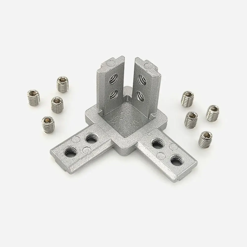 Aluminum T-Slot Profile - 10 Peças Conector de Canto de