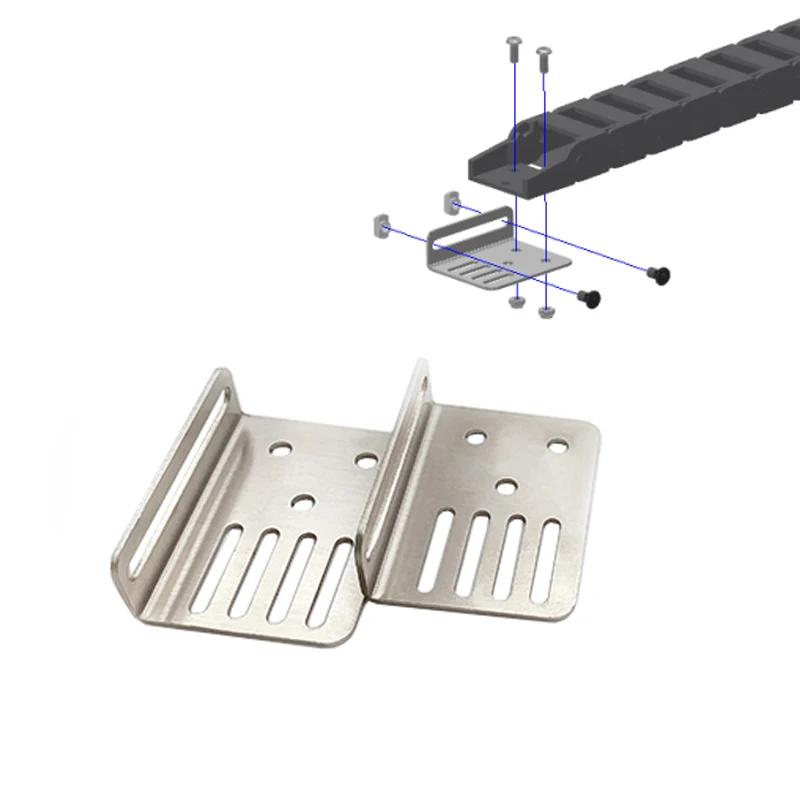 Drag Chain Cnc - 2 Peças Suporte de Aço Inoxidável