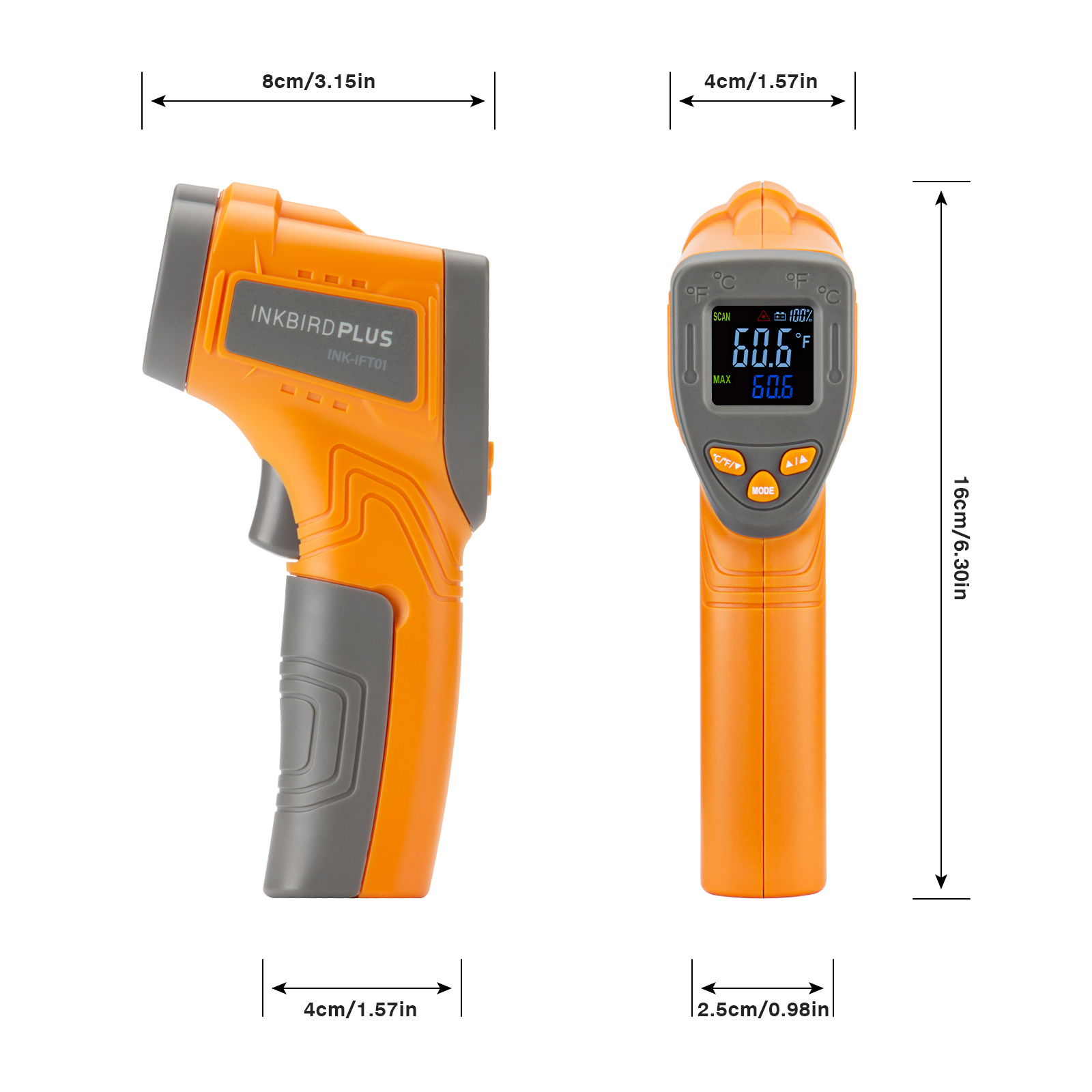 Inkbird laser termômetro infra - Industrial Laser Temperature avaliação e preço