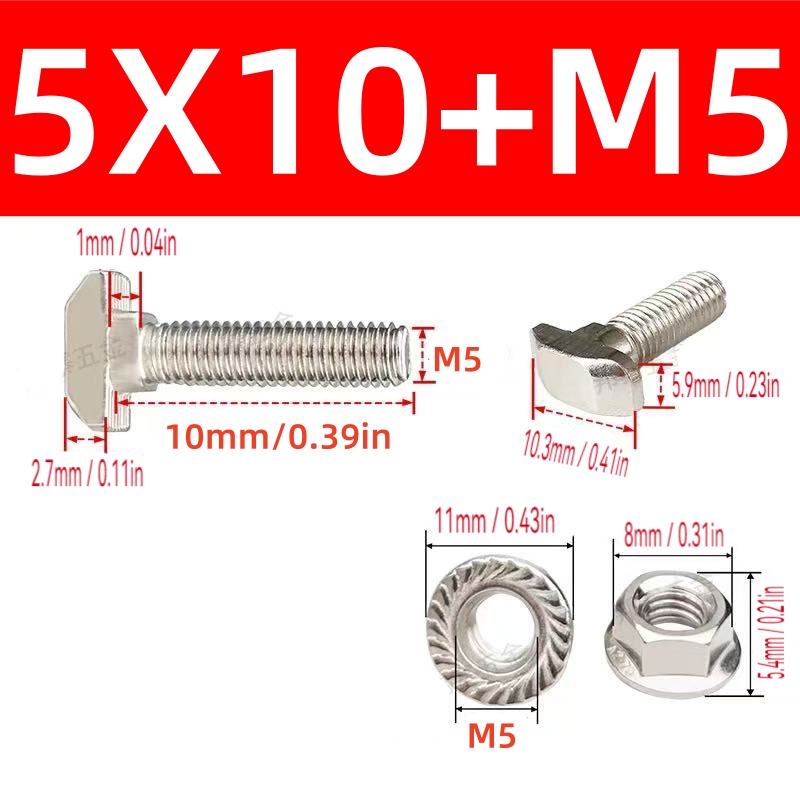 10 conjuntos de parafusos de p - Aluminum T-Slot Profile avaliação e preço