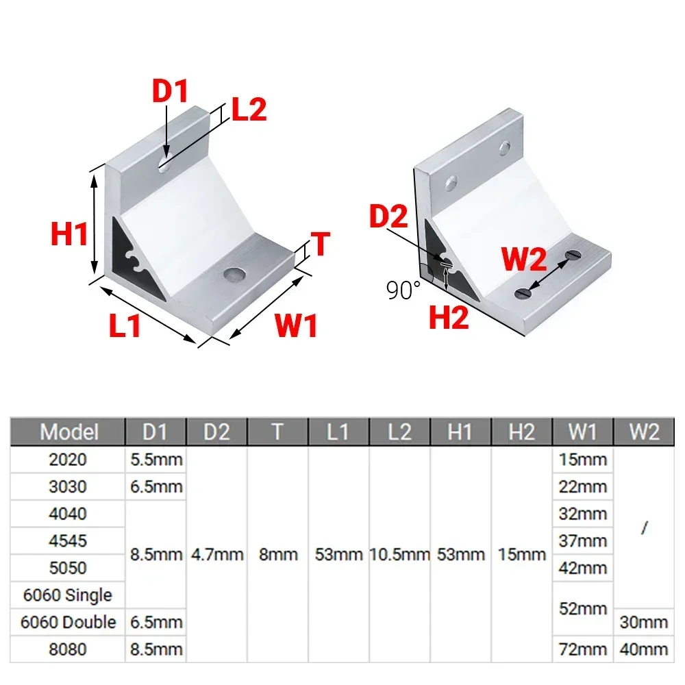 Suporte de ângulo de canto de  - Aluminum T-Slot Profile avaliação e preço